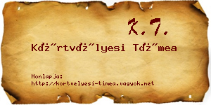 Körtvélyesi Tímea névjegykártya