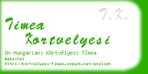 timea kortvelyesi business card