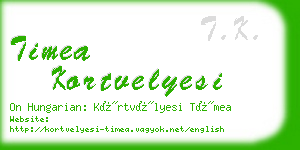 timea kortvelyesi business card